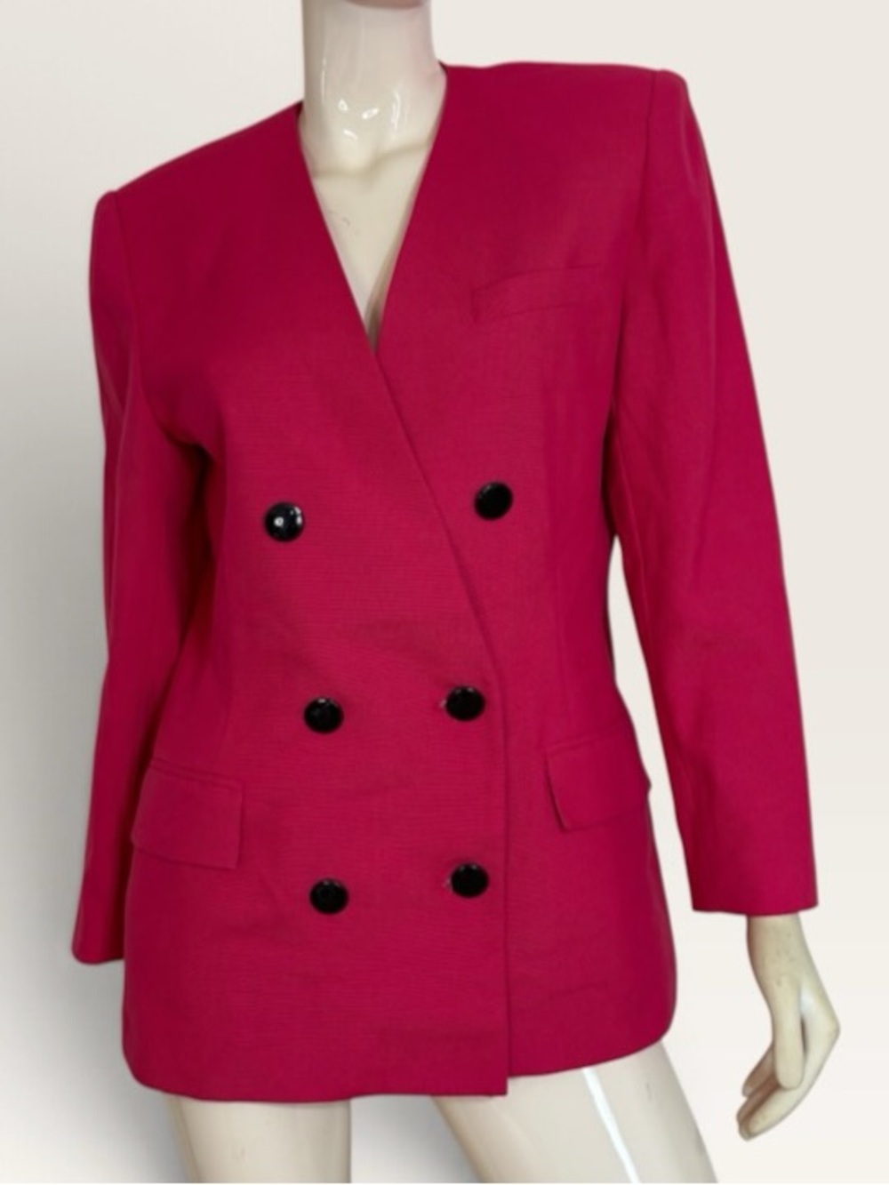Vintage Tailored Double-Breasted Hot Pink Blazer Jacket E.H. Woods